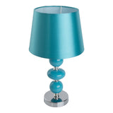 Lampe de table en céramique "Araga" 36 cm de haut, lampe de table en métal, en céramique, avec des lames de texte, turquoise, avec socket E14, éclairage pour salle à manger, salon, couloir ou bureau