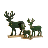 Figurine Renne J-Line en bois vert, vue de face