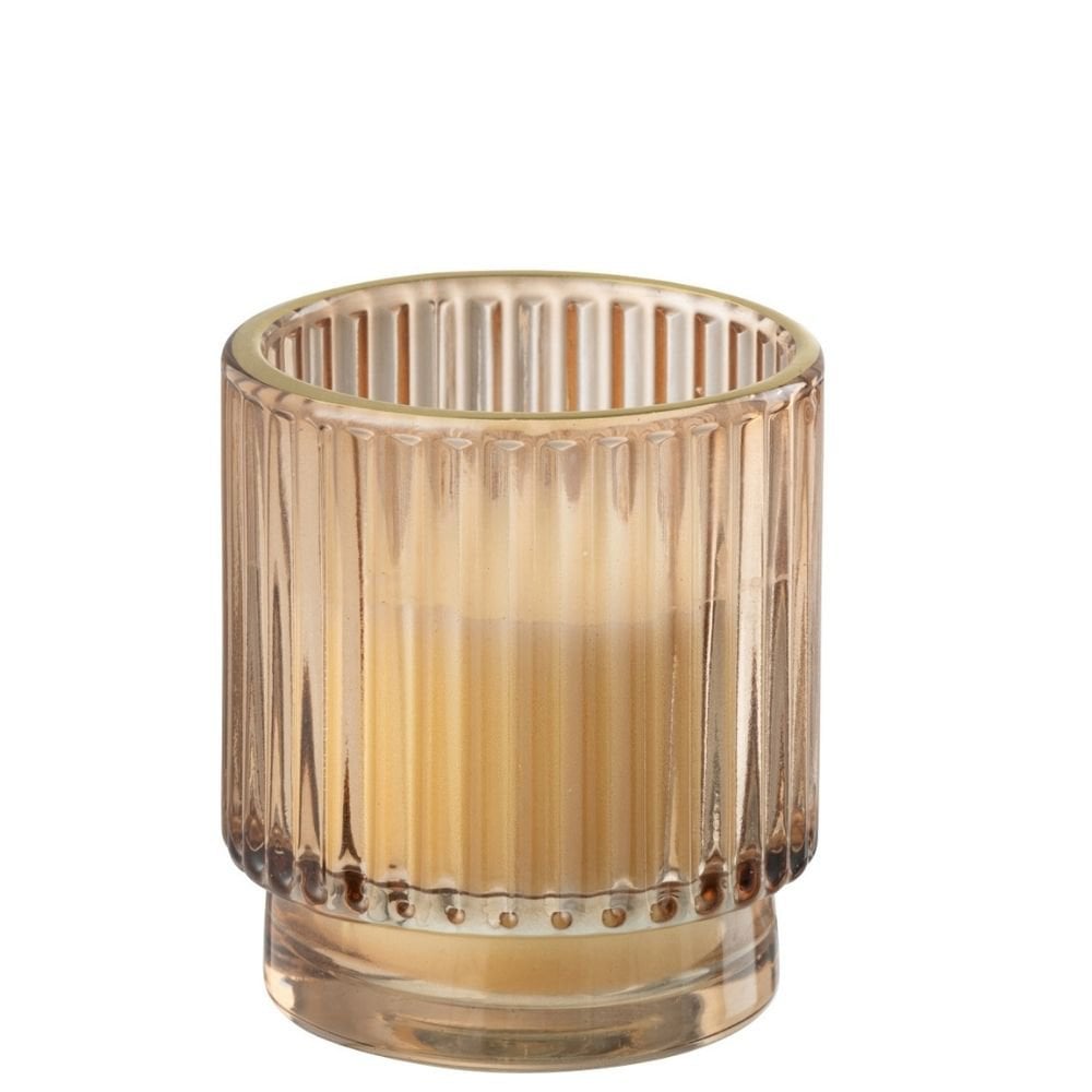 Bougie parfumée J-Line Nordic Vetiver marron clair, vue de face
