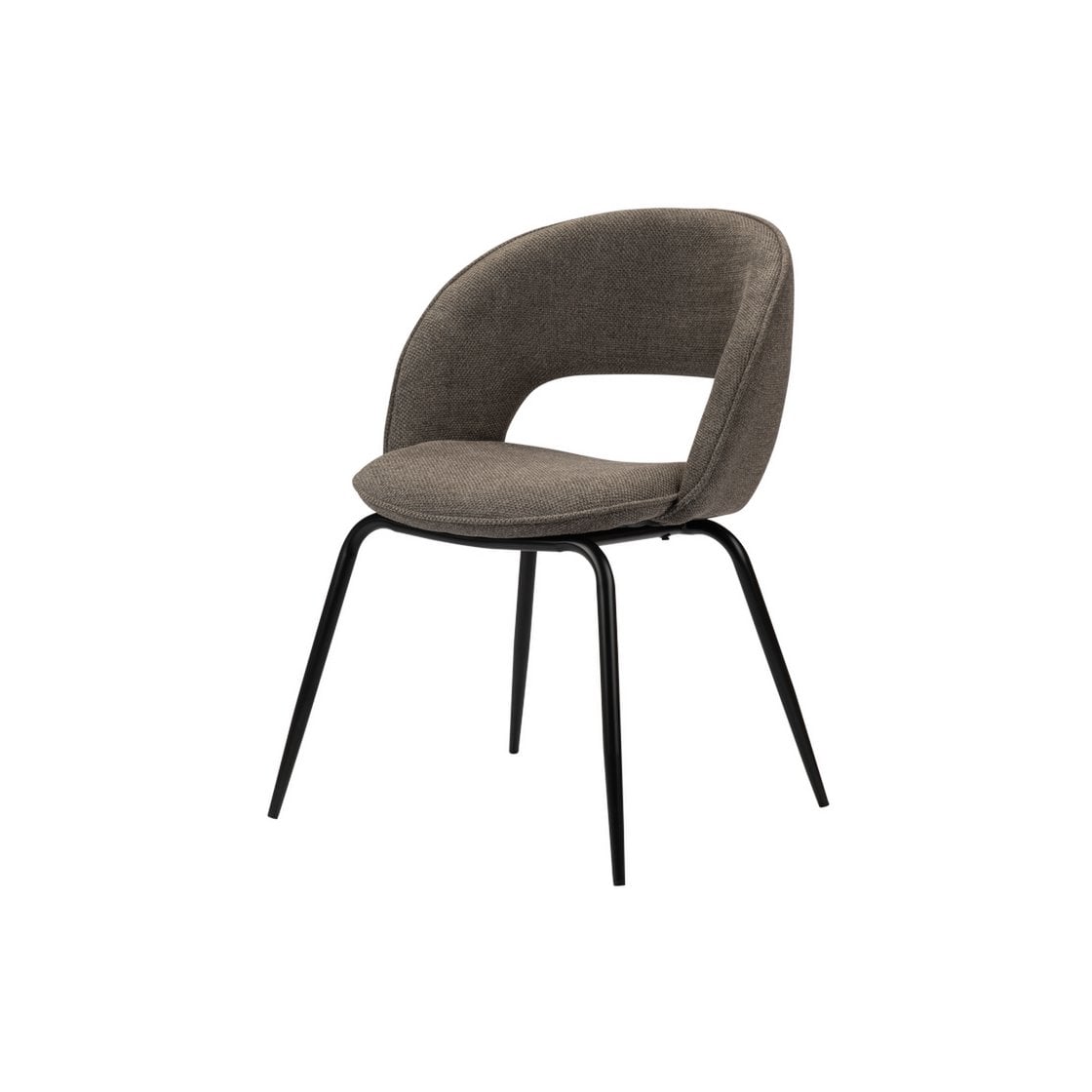 Vue latérale de la chaise arc-en-ciel taupe avec assise confortable