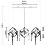 Métal et plastique "Araneus" à LED en Chrome, avec des LED fermement construites, 80 cm de long, éclairage pour le salon, la salle à manger ou le bureau