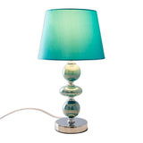 Lampe de table en céramique "Araga" 36 cm de haut, lampe de table en métal, en céramique, avec des lames de texte, turquoise, avec socket E14, éclairage pour salle à manger, salon, couloir ou bureau