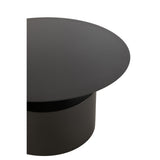 Table basse J-Line ronde en métal noir, ambiance salon