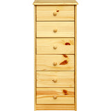 Commode en bois massif avec six tiroirs spacieux