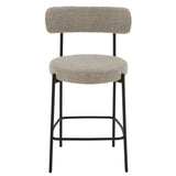 Chaise de bar Bouclé J-Line en polyester gris et noir, vue avant