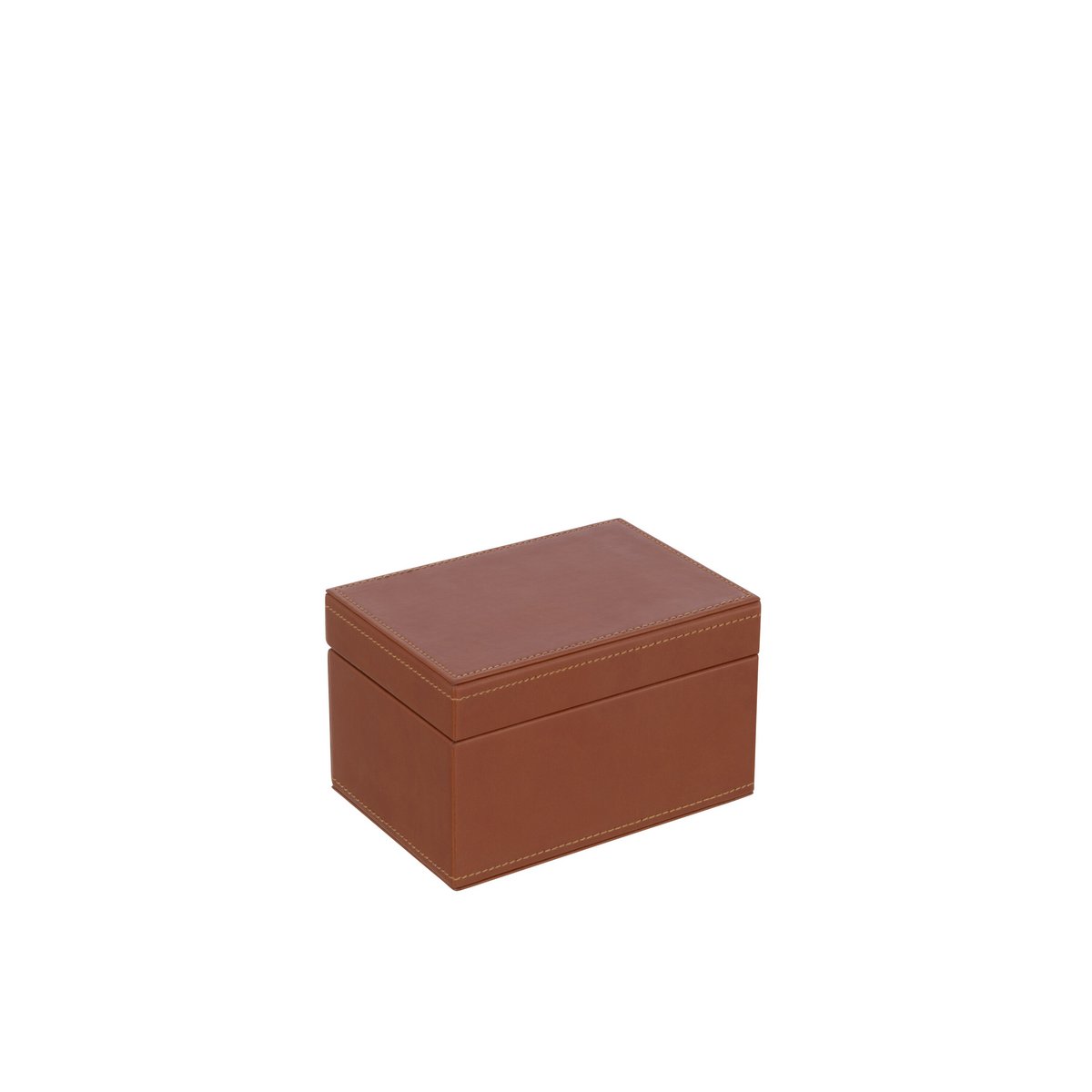 Boîte de jeu de cartes J-Line en cuir artificiel cognac vue de face