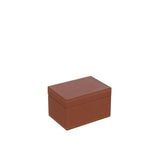 Boîte de jeu de cartes J-Line en cuir artificiel cognac vue de face