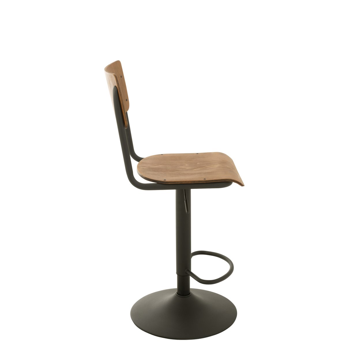 Détail du design industriel de la chaise de bar J-Line
