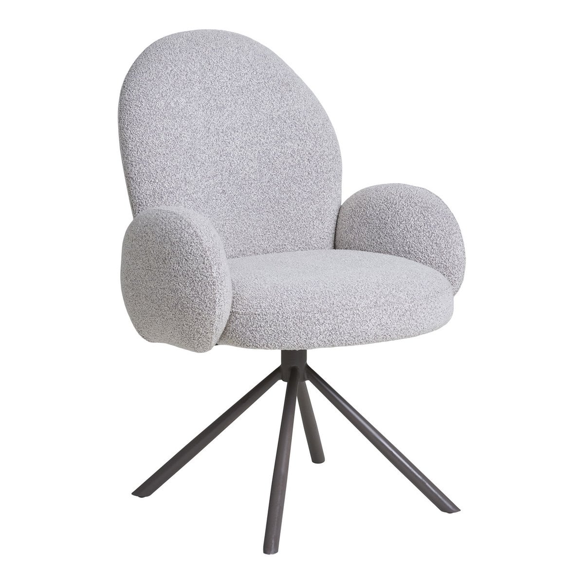 Chaise Lana en tissu sable vue de face avec pieds en acier