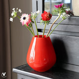 Vase Tasman S en verre rouge vif