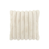 Coussin J-Line grand velours côtelé - polyester - blanc