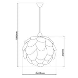 Pendant la lampe "Fora" en métal et en plastique irisé, douille E27, éclairage pour le salon, salle à manger et bureau, Ø40 cm