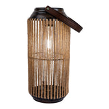 LED SOLAIRE LED "KORBINIAN" pour le jardin et la terrasse, lampe décorative en métal avec tension de jute dans la nature, LED lampe solaire fermement installée pour l'extérieur 29 x 13 cm