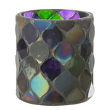Bougeoir J-Line Mosaic en verre violet - vue de face