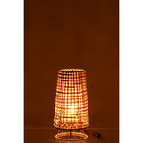 Détail de la lampe J-Line Lena en rotin naturel - éclairage doux