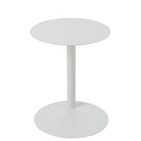 Table d'appoint J-Line ronde en métal blanc, vue de côté