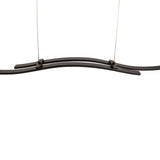 LED PRENDANT LUMIN "ONDA", lampe suspendue en métal et en plastique en noir, avec des LED fermement intégrées, l'éclairage pour le salon, la salle à manger ou le bureau, 96 cm de long