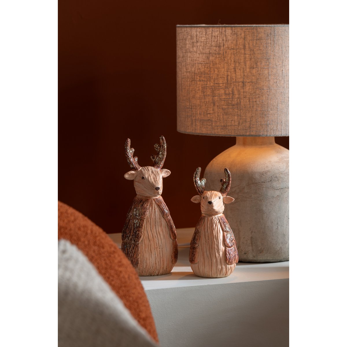 Figurine J-Line Renne - faux bois - polyrésine - chameau - S