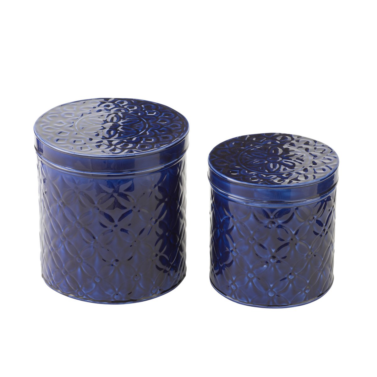 Boîtes J-Line Pag en métal bleu - empilées