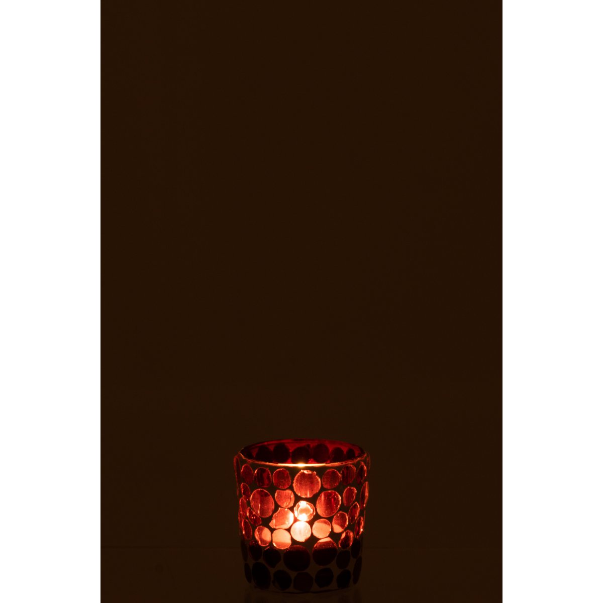 Photophore Mosaic J-Line, ambiance lumineuse sur table.