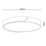 Plafond LED "Bornéo", Ø 31 cm en métal et en plastique en gris, LED intégrés, éclairage pour le salon, couloir et bureau