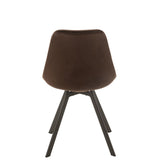 Chaise J-Line Helene Métal/Textile Marron Foncé