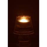 Photophore J-Line Hat sur une table élégante - ambiance chaleureuse