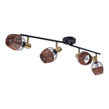4 plafonds "Corbis", spot métallique en noir et or, avec prise E14, pour salle à manger, salon, couloir ou bureau, plafond à l'intérieur, 78 cm de long