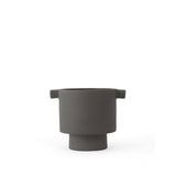 Pot Inka Kana en céramique gris anthracite avec poignées décoratives