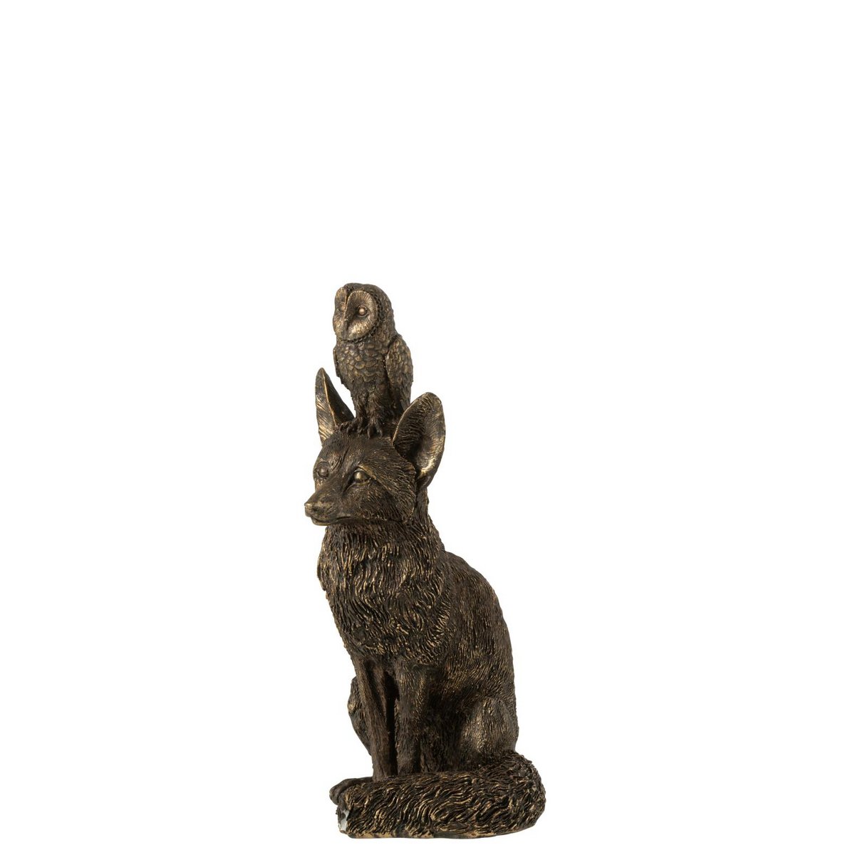 Figurine J-Line Vos + Uil en polyresine, vue avant