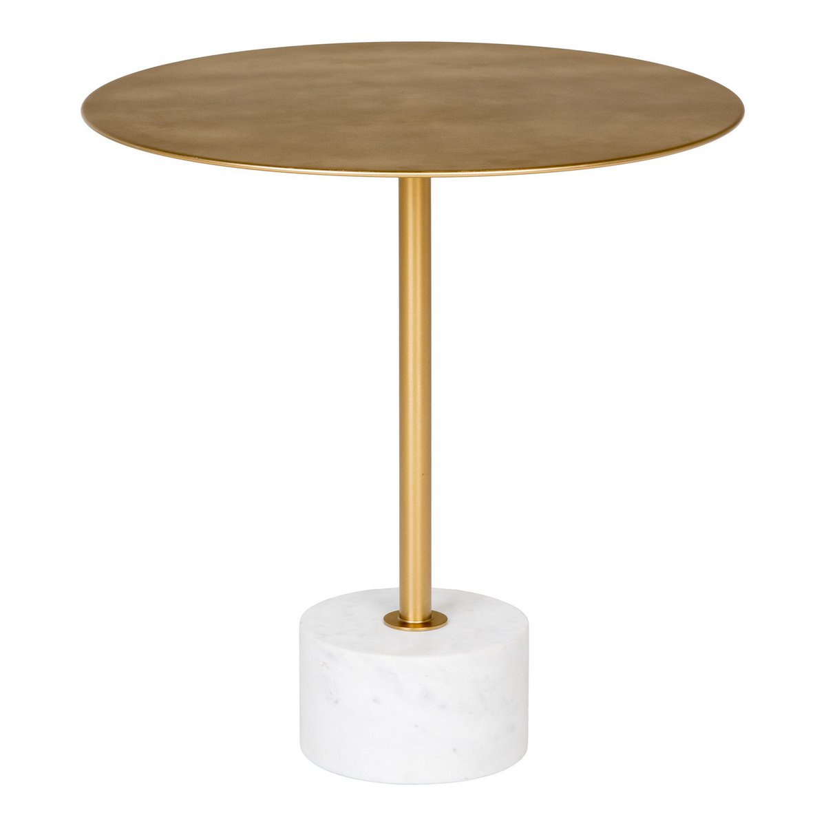 Table d'appoint Lecco en laiton et marbre vue de face