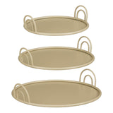 Ensemble de 3 plateaux beige Mica Decorations avec poignées, design élégant