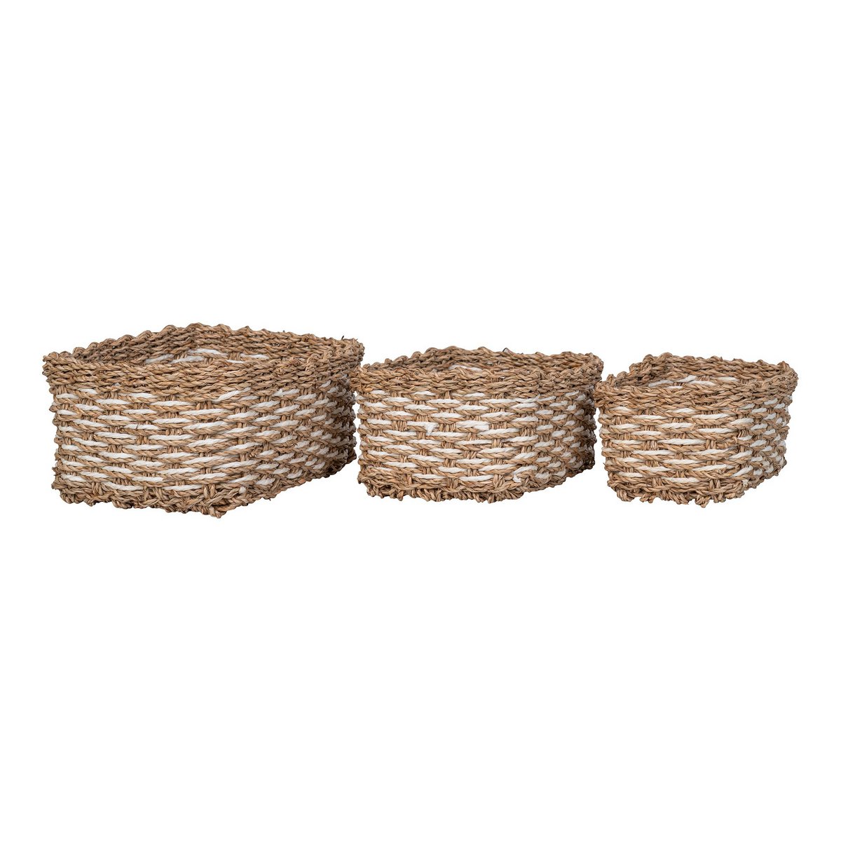 Paniers Pala en jonc de mer et papier, vue d'ensemble