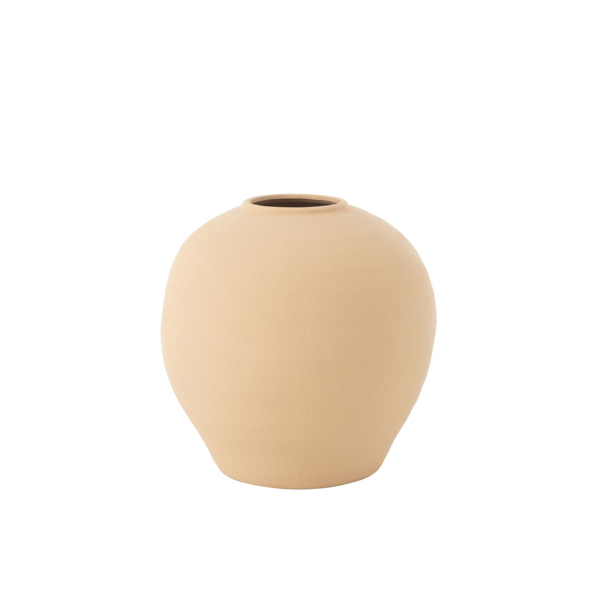 Vase J-Line Cassia Round en céramique beige, diamètre 37 cm, élégant et moderne