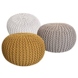 Pouf Set 3 pièces Ø 55 cm Coussin de sol taboure tabouret tabouret de siège de siège de siège tabouret