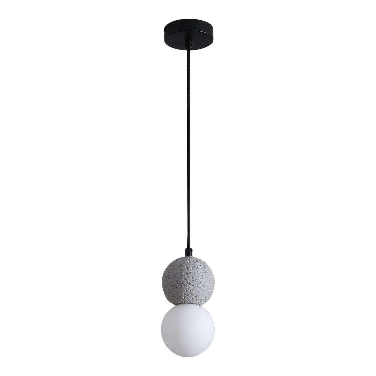 Suspension Leeds grise avec cordon en tissu, vue d'ambiance