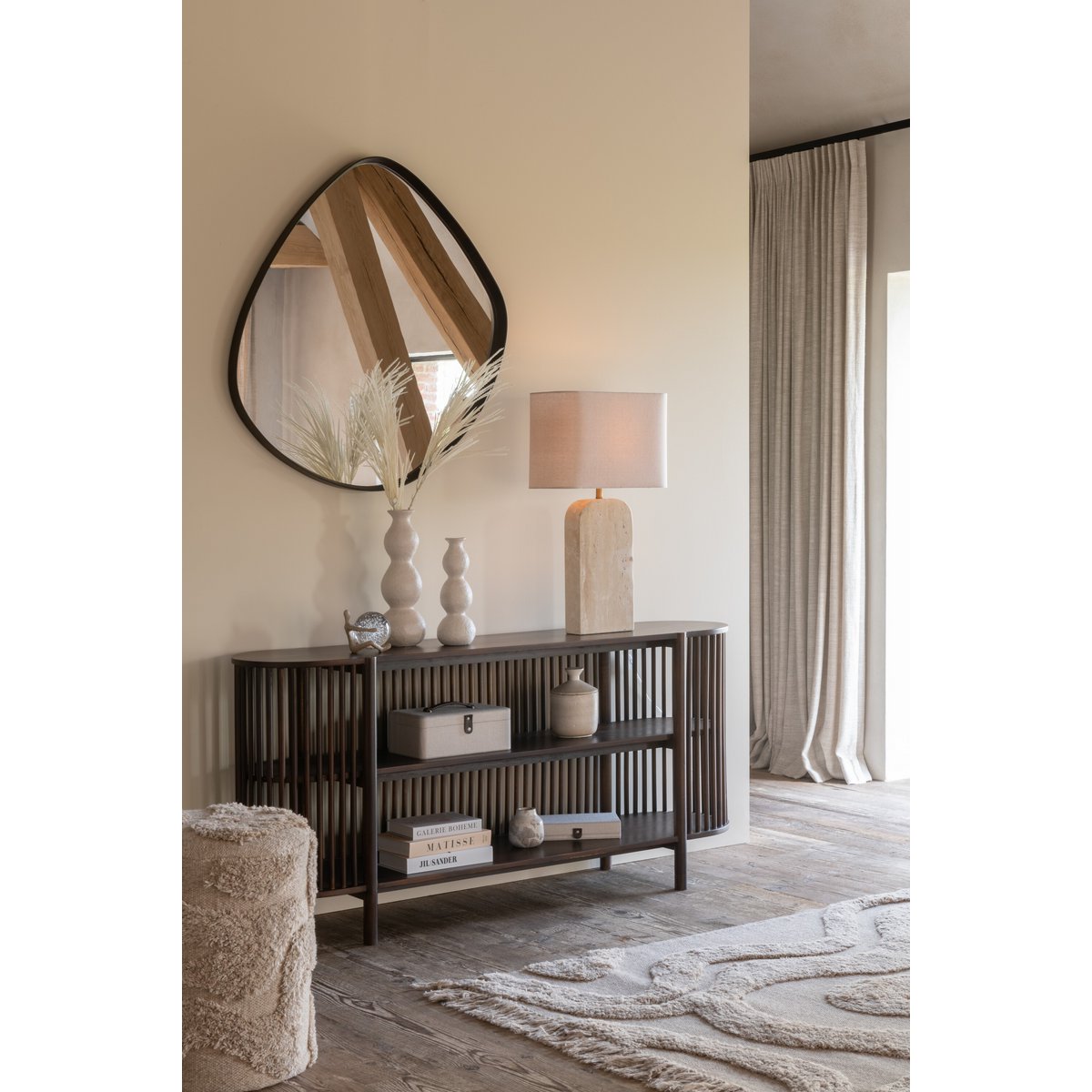 Vue latérale du miroir J-Line, dimensions et style