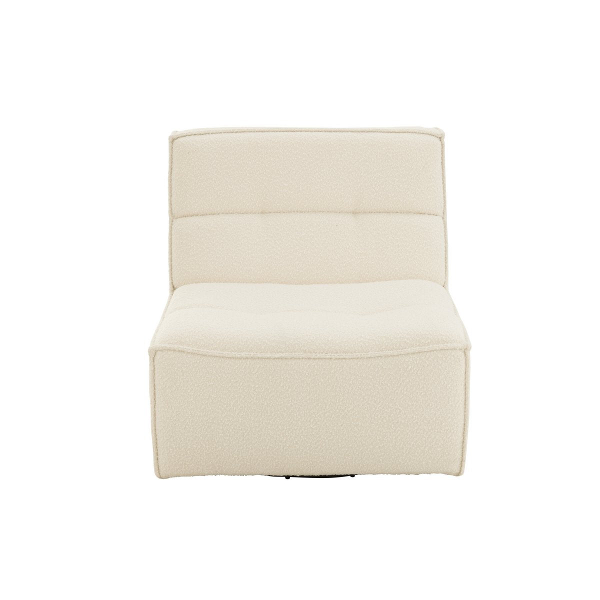 Fauteuil J-Line Running Square en bois naturel et mousse écru, vue de face