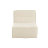 Fauteuil J-Line Running Square en bois naturel et mousse écru, vue de face