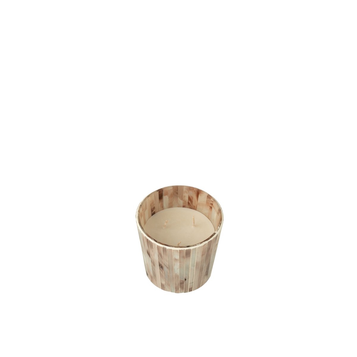 Bougie parfumée J-Line Noa avec verre rose et parfum de rose