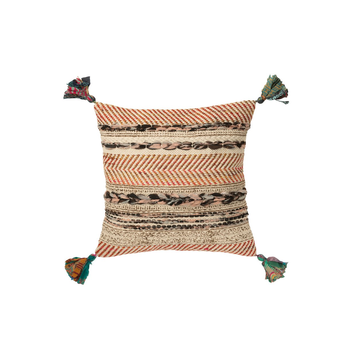 Ambiance décorative avec le coussin tressé Chindi