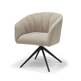 Fauteuil Cocoon Tissu Sahara Lin - Piètement Rotatif 360 Noir