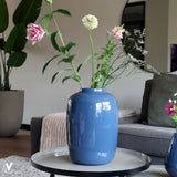 Vase Artic en verre bleu foncé et gris