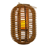 Décol Light "Korbinien", y compris une bougie solaire pour le jardin et la terrasse, lampe solaire en rotin marron, hauteur 32 cm