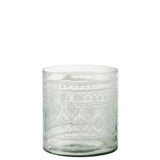 Lanterne J-Line Pattern en verre transparent avec motifs élégants