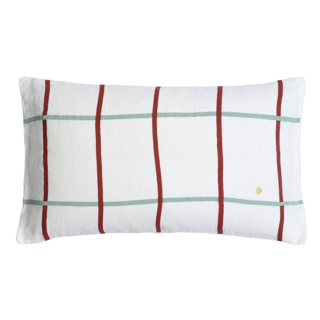 Housse de coussin Carl Caramel en lin avec finition soignée
