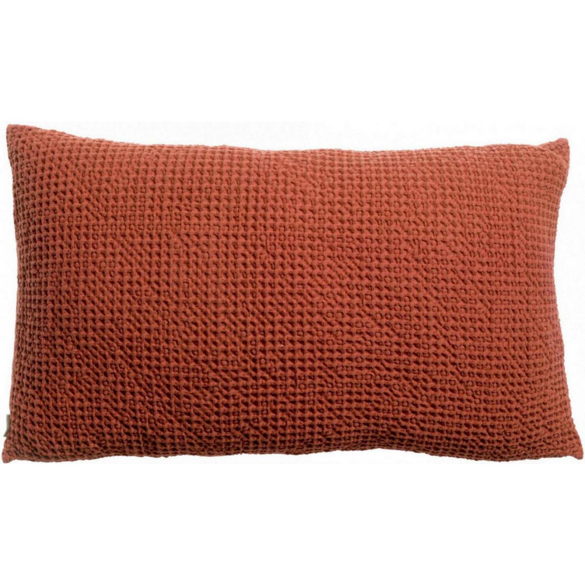 Coussin recyclé Maia Sienne 30x50, couleur sienne, texture douce et élégante