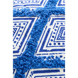 Coussin J-Line motif oriental - coton - bleu/blanc