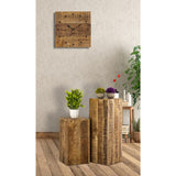 Colonne fleurie 27x27 H50 ou 73cm tabouret fleur bois plante pied table d'appoint carré bois manguier