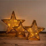 3 étoiles décoratives à LED set marron